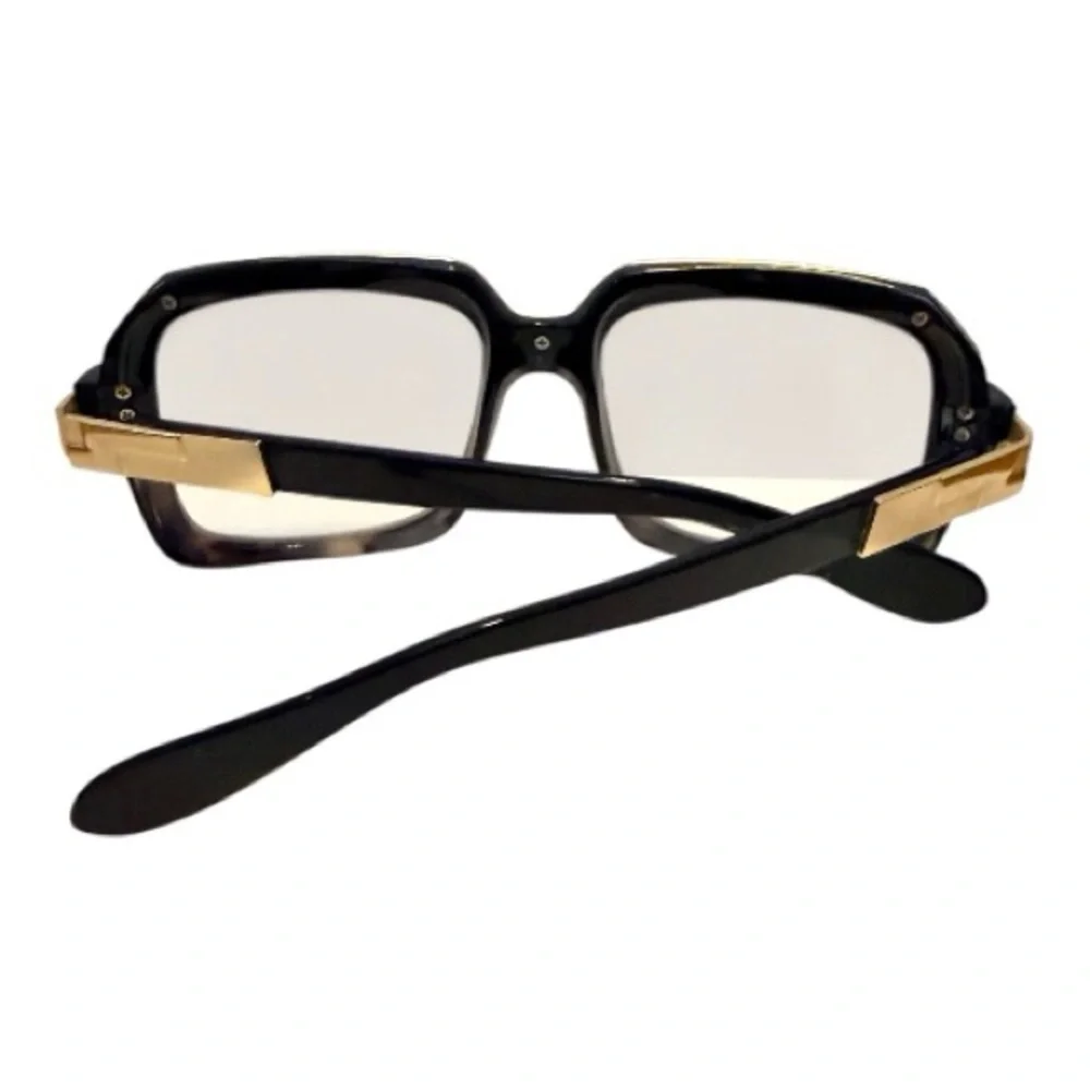 ✨ Black & Gold Oversized Square Glasses – Statement Frames, Prescription Ready
